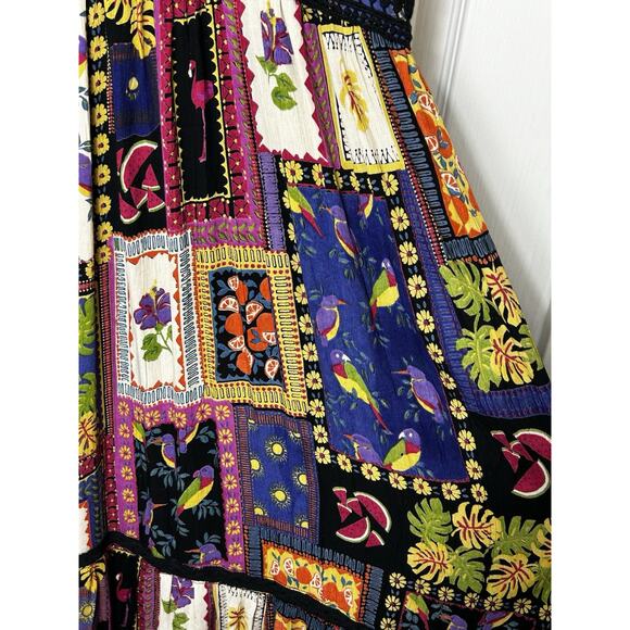 Angie Crochet Patchwork Maxi Dress Size Large Boho - Picture 8 of 12